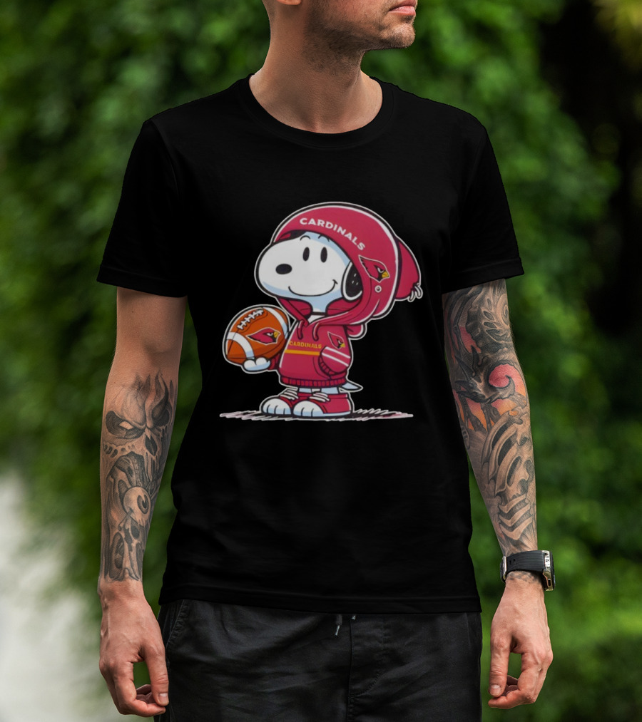 Snoopy Arizona Cardinals Football And Ball T-Shirt
