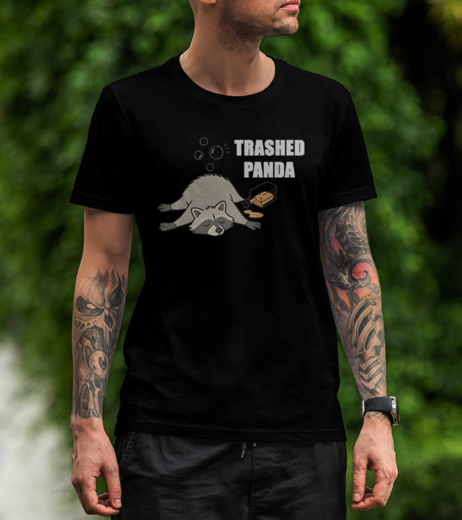 Trashed Panda Raccoon True Story Virginia Liquor Adventure T-Shirt