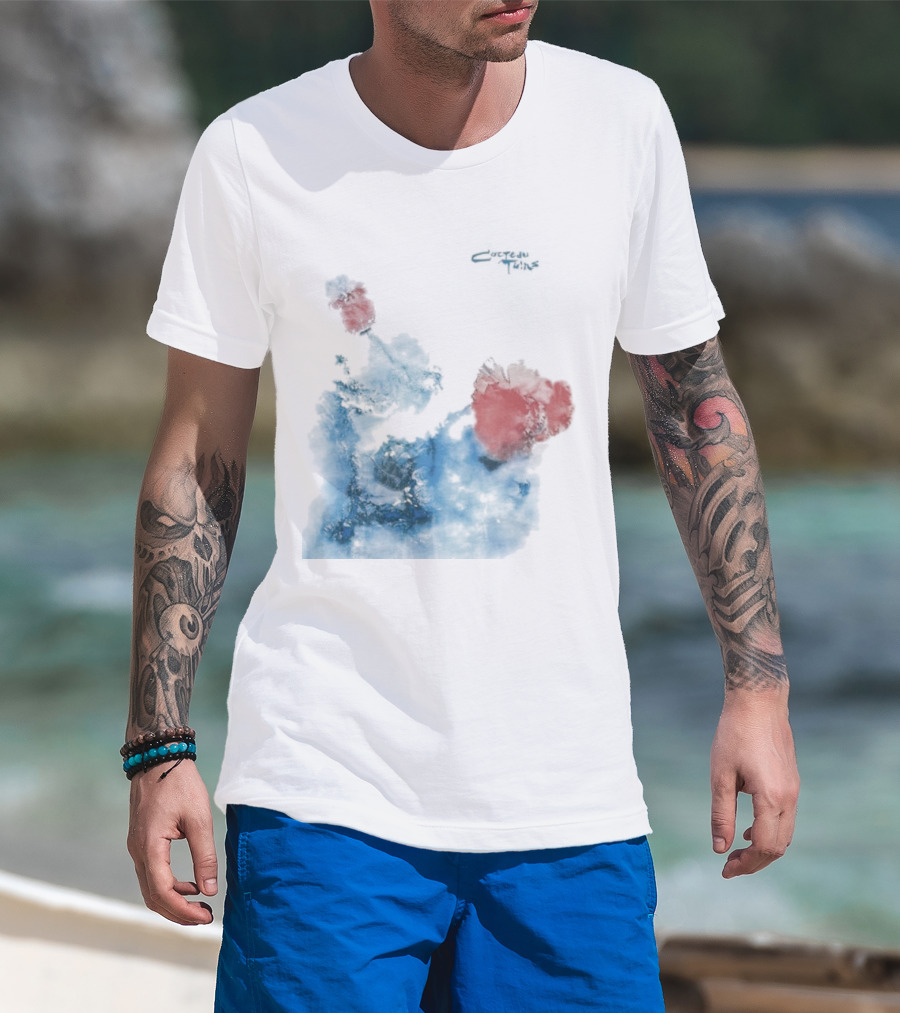 Cocteau Twins Head Over Heels Sunburst Blue And Red Abstract T-Shirt