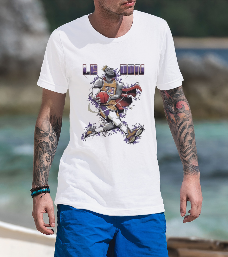 LeBron James Ledon Los Angeles Lakers Basketball Superman Style T-Shirt