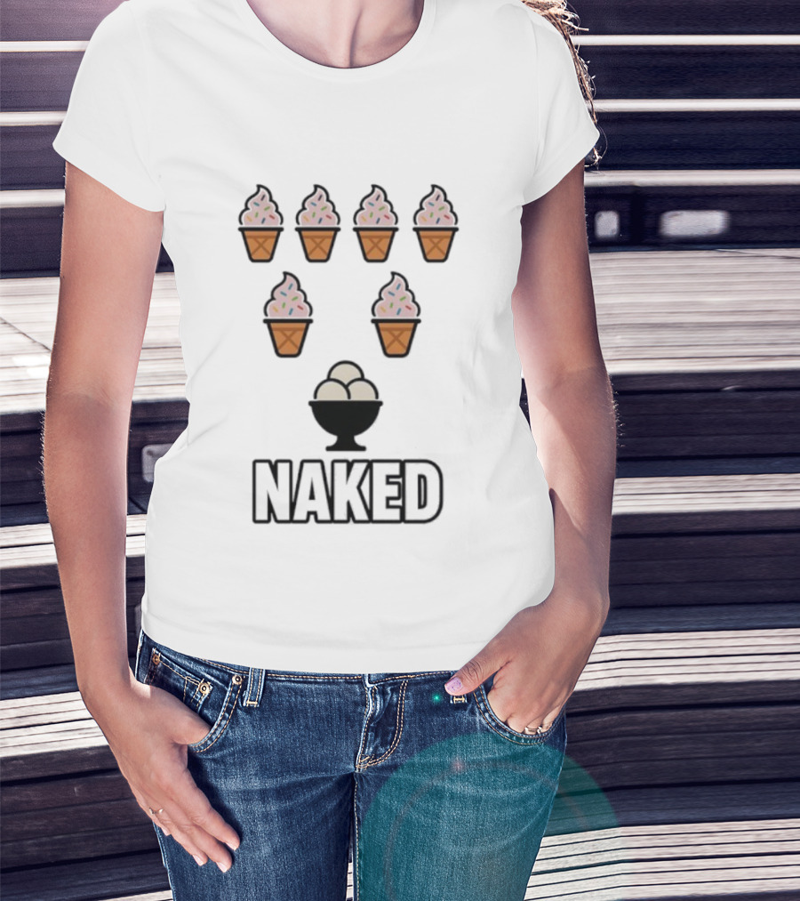 Naked Ice Cream Cones Sprinkles Bowl T-Shirt
