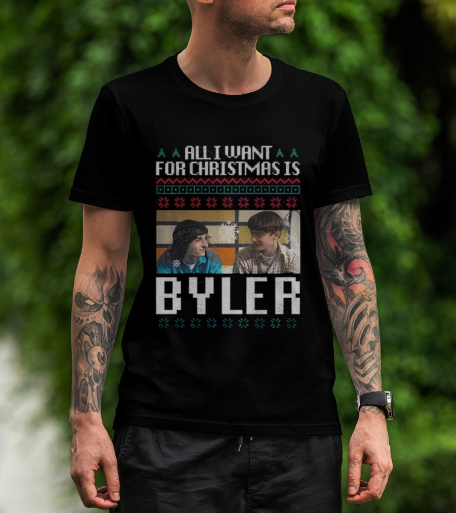 All I Want For Christmas Is Byler Merry Christmas Friends Snowflakes T-Shirt