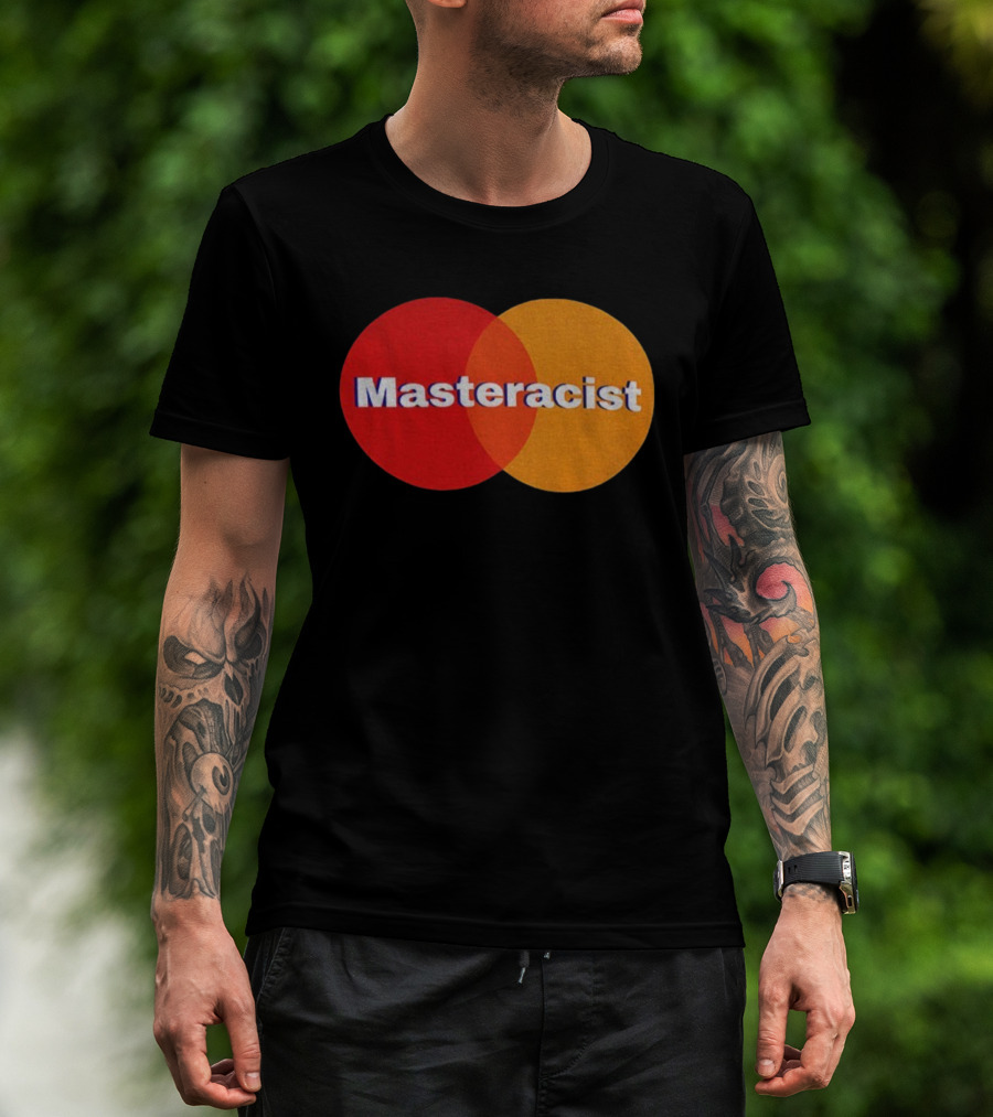 Masterracist Mastercard Parody Iconic Red Orange Overlapping Circles T-Shirt