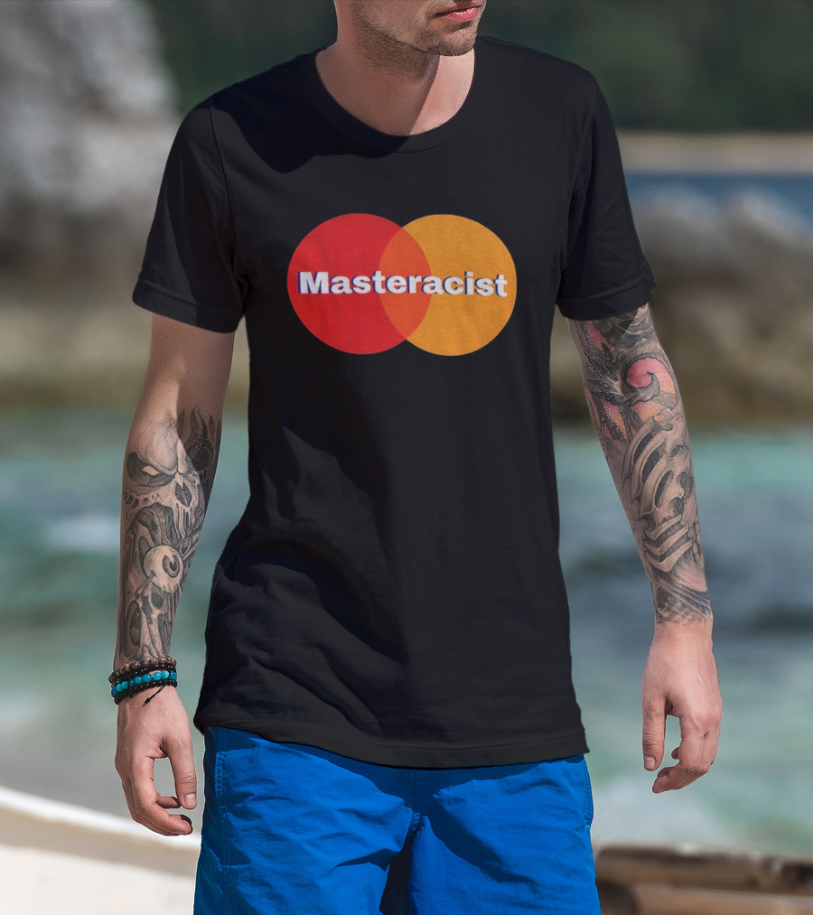 Masterracist Mastercard Parody Iconic Red Orange Overlapping Circles T-Shirt