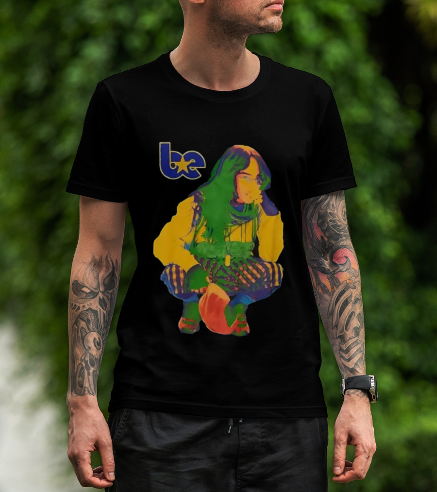Billie Eilish BE Star Color Pop Crouching Pose T-Shirt