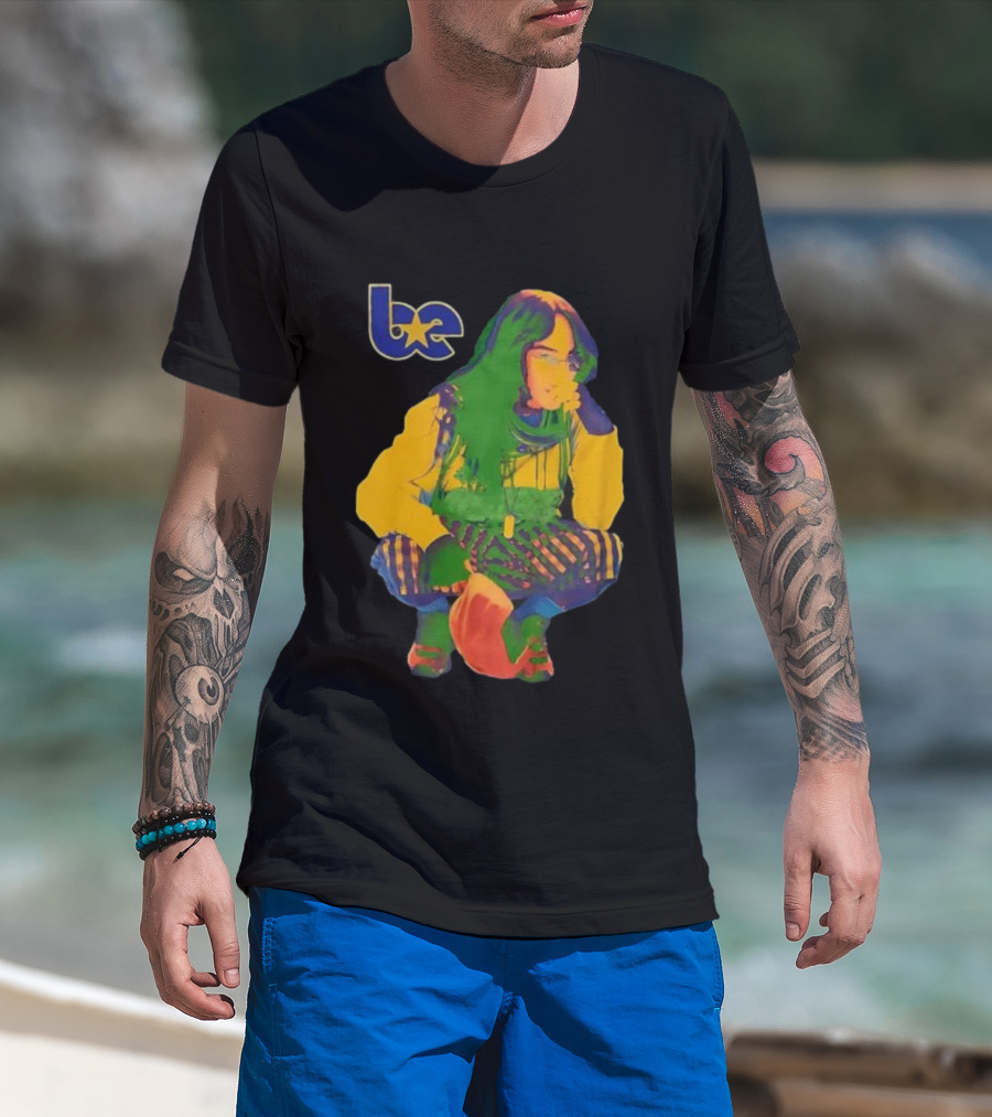 Billie Eilish BE Star Color Pop Crouching Pose T-Shirt