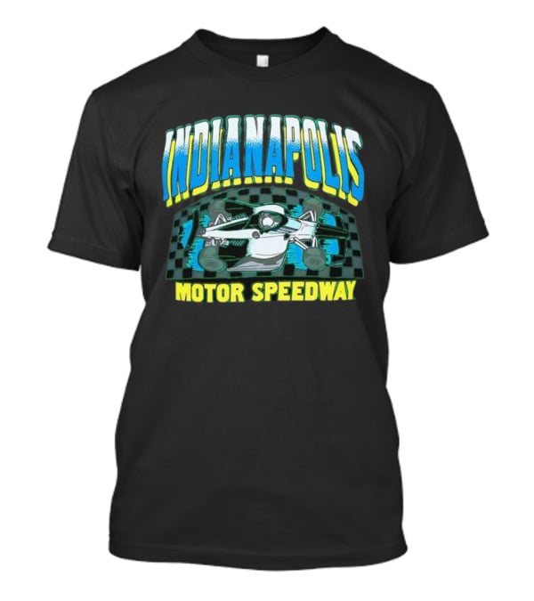 Indianapolis Motor Speedway Racing Car Checkered Flag Motorsports T-Shirt