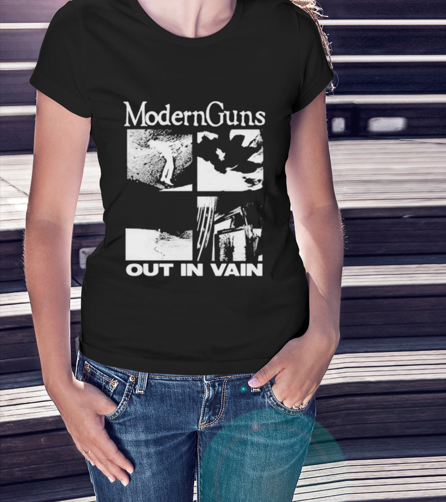 Modern Guns Out In Vain Four-Panel Abstract Imagery T-Shirt