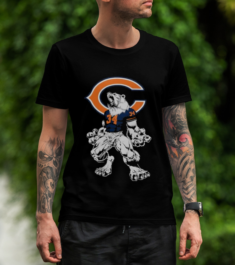 Chicago Bears Mascot Iconic Scream 34 Fan Favorite Football Team Apparel T-Shirt