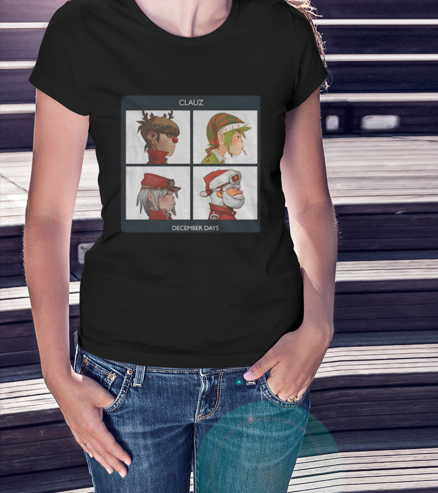 Clauz December Days Christmas Characters Album Cover Parody T-Shirt