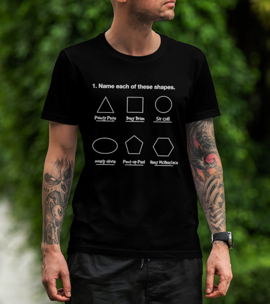 Name Each Of These Shapes Geometry Humor Geeky Math Joke T-Shirt