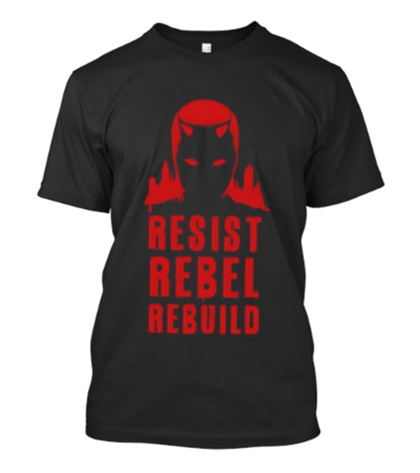 Daredevil Resist Rebel Rebuild Heroic Icon Mask Symbol T-Shirt