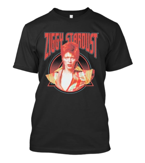 Ziggy Stardust David Bowie Iconic Image Red And Orange Striped Glam Rock Aesthetic T-Shirt