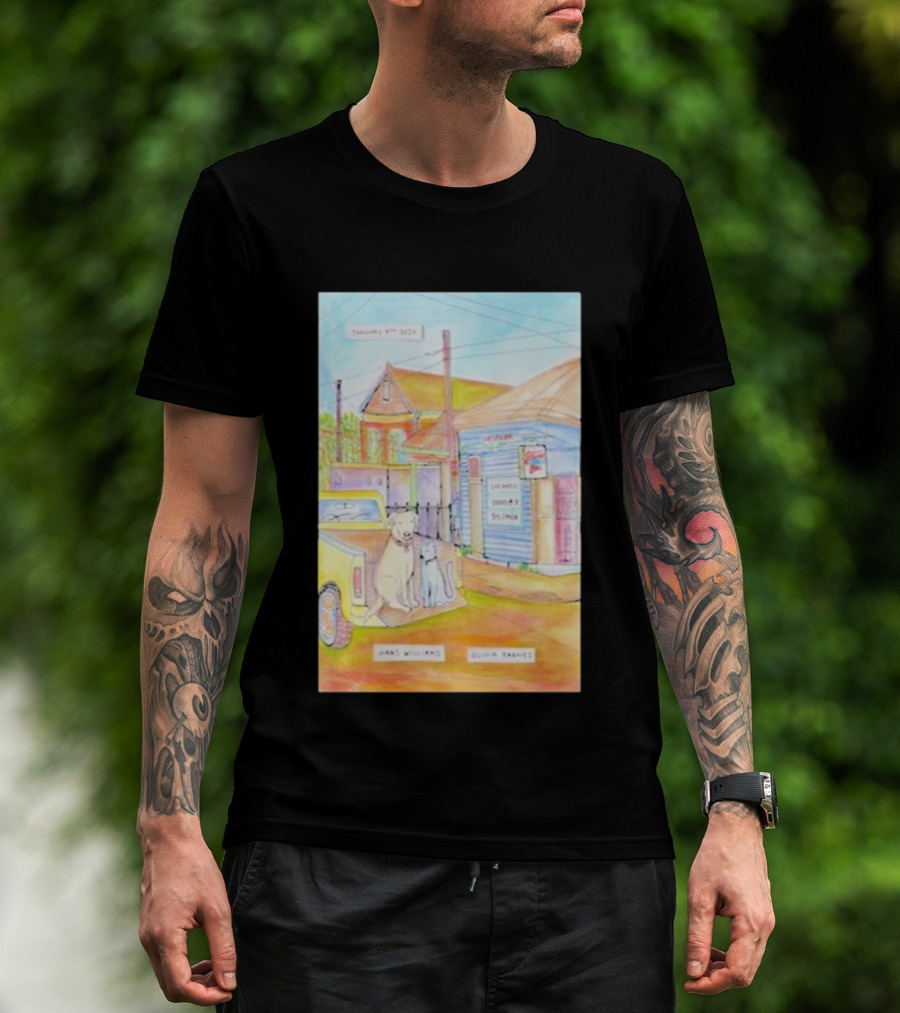 Hans Williams January 9 2026 Saturn Bar Live Music Dogs Sunliner Olivia Serres Event T-Shirt