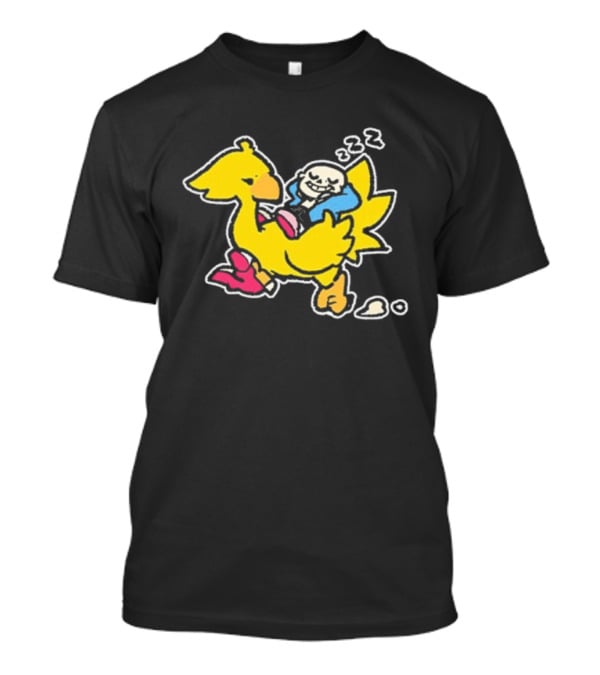 Undertale X Square Enix Sans Riding Chocobo Collaboration T-Shirt