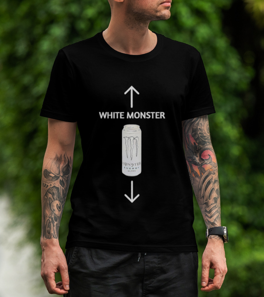White Monster Energy Drink Can T-Shirt