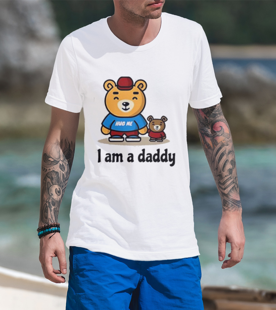 Bear Hug Me I Am A Daddy Cartoon Family Bears T-Shirt