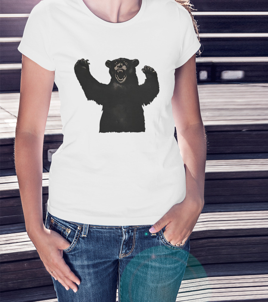 Bear Schmidt Fierce Roaring Black Bear Iconic Expression T-Shirt