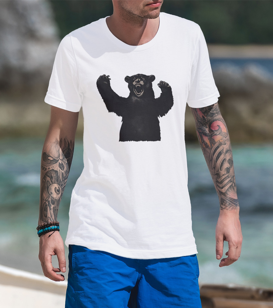 Bear Schmidt Fierce Roaring Black Bear Iconic Expression T-Shirt