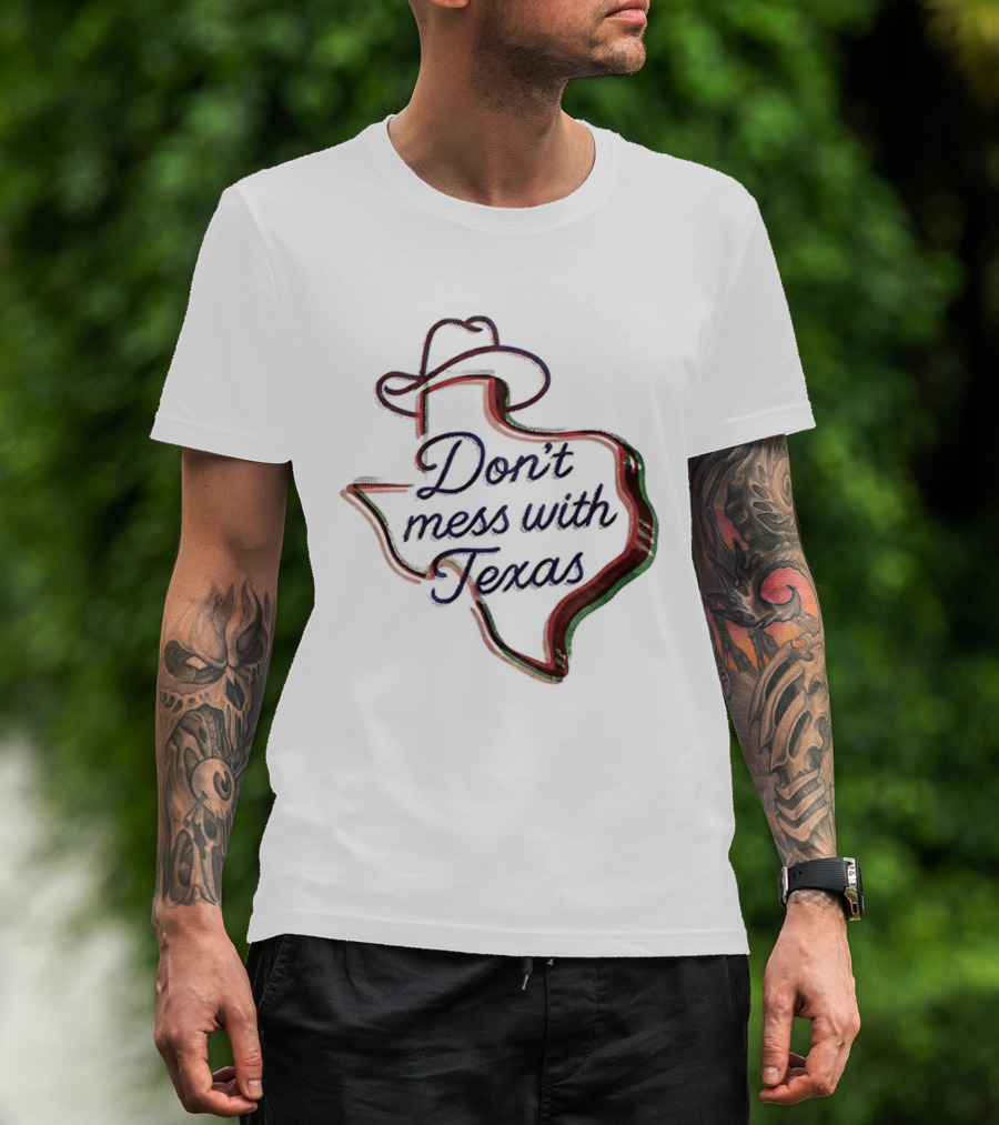 Don’t Mess With Texas Cowboy Hat Outline Map T-Shirt