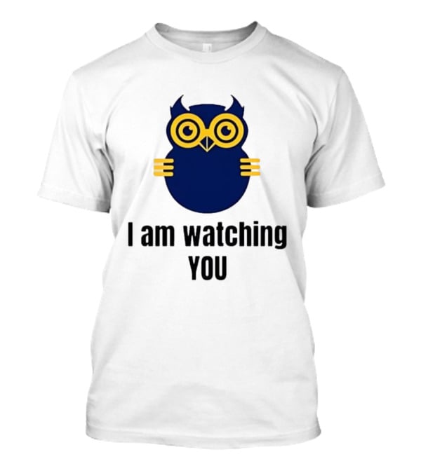 Owl I Am Ing You Blue Yellow Eyes Curvy Wings T-Shirt