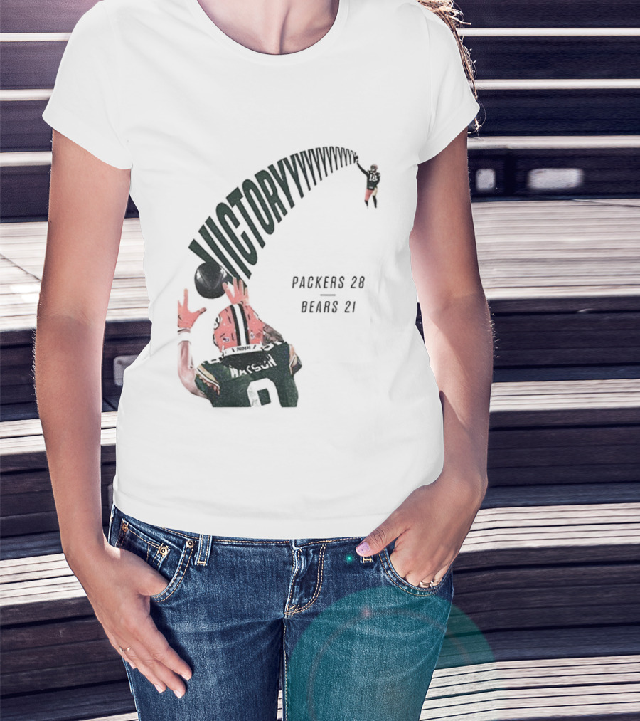 Green Bay Packers Victory 28 Bears 21 Football Win Over Chicago T-Shirt