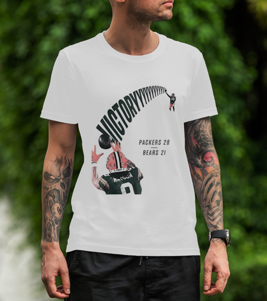 Green Bay Packers Victory 28 Bears 21 Football Win Over Chicago T-Shirt