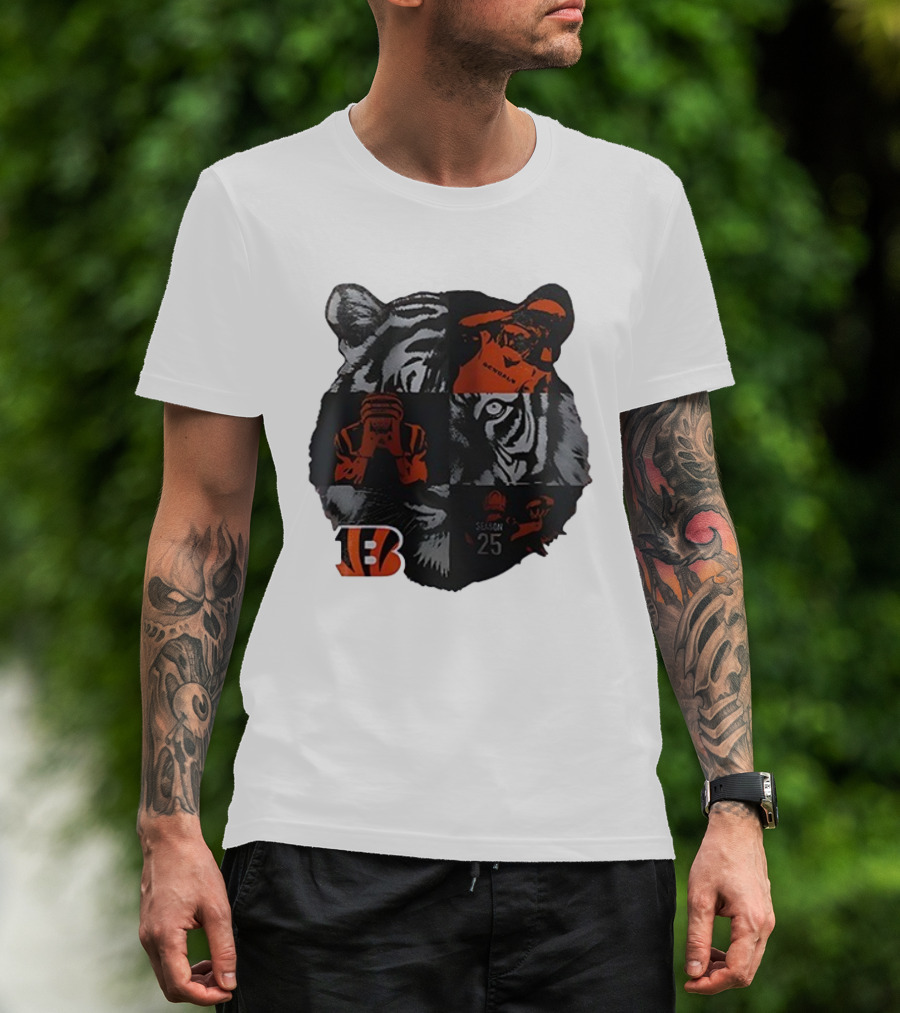 Cincinnati Bengals Season 25 Tiger B Emblem T-Shirt