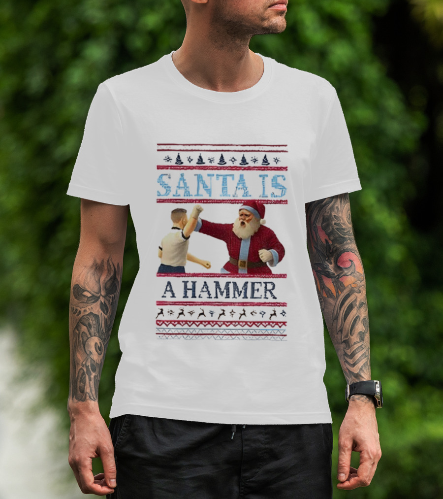 Santa Is A Hammer Christmas Funny Boxing Holiday T-Shirt
