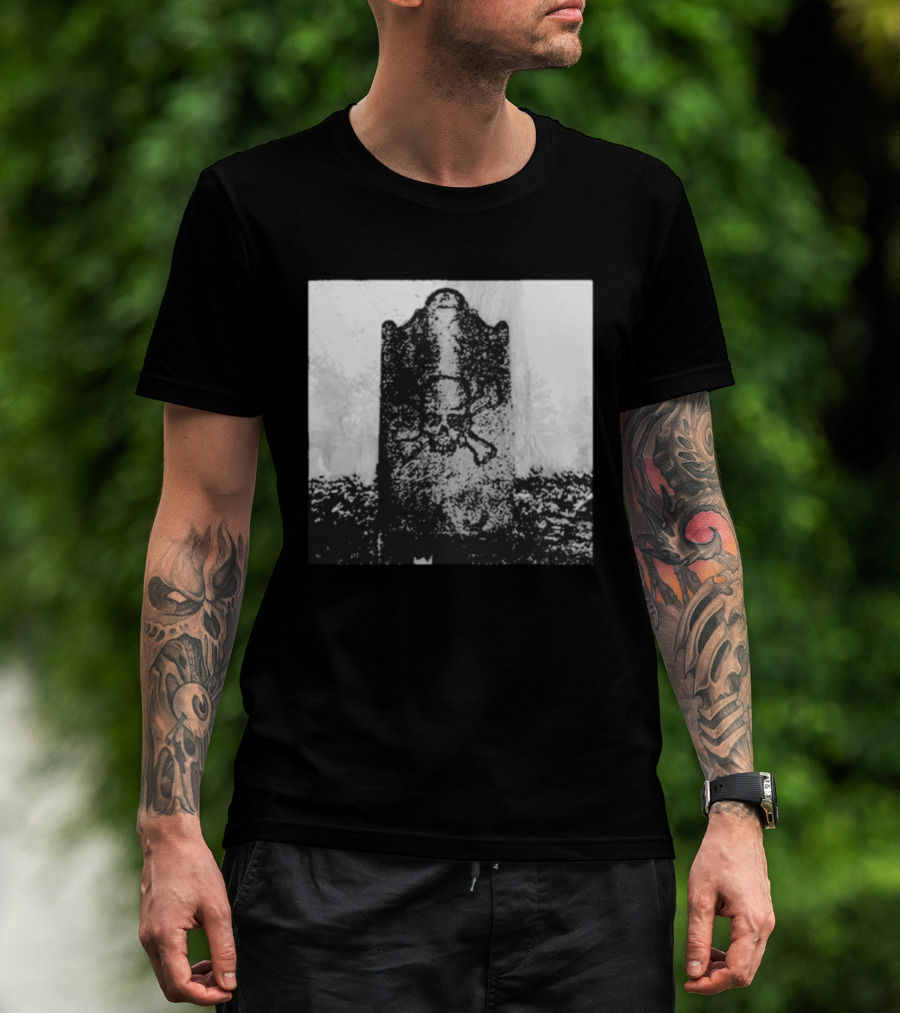 Blood For Blood Skull Crossbones Gravestone Vintage Goth Aesthetic T-Shirt