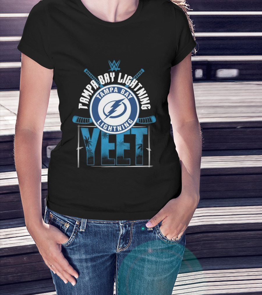 Tampa Bay Lightning YEET Edition Jey Uso WWE Hockey Crossover T-Shirt