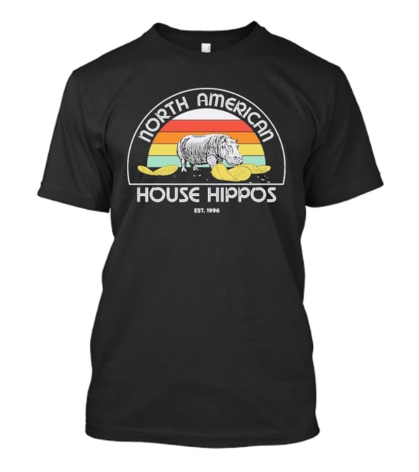 North American House Hippos Est 1996 Vintage Rainbow T-Shirt