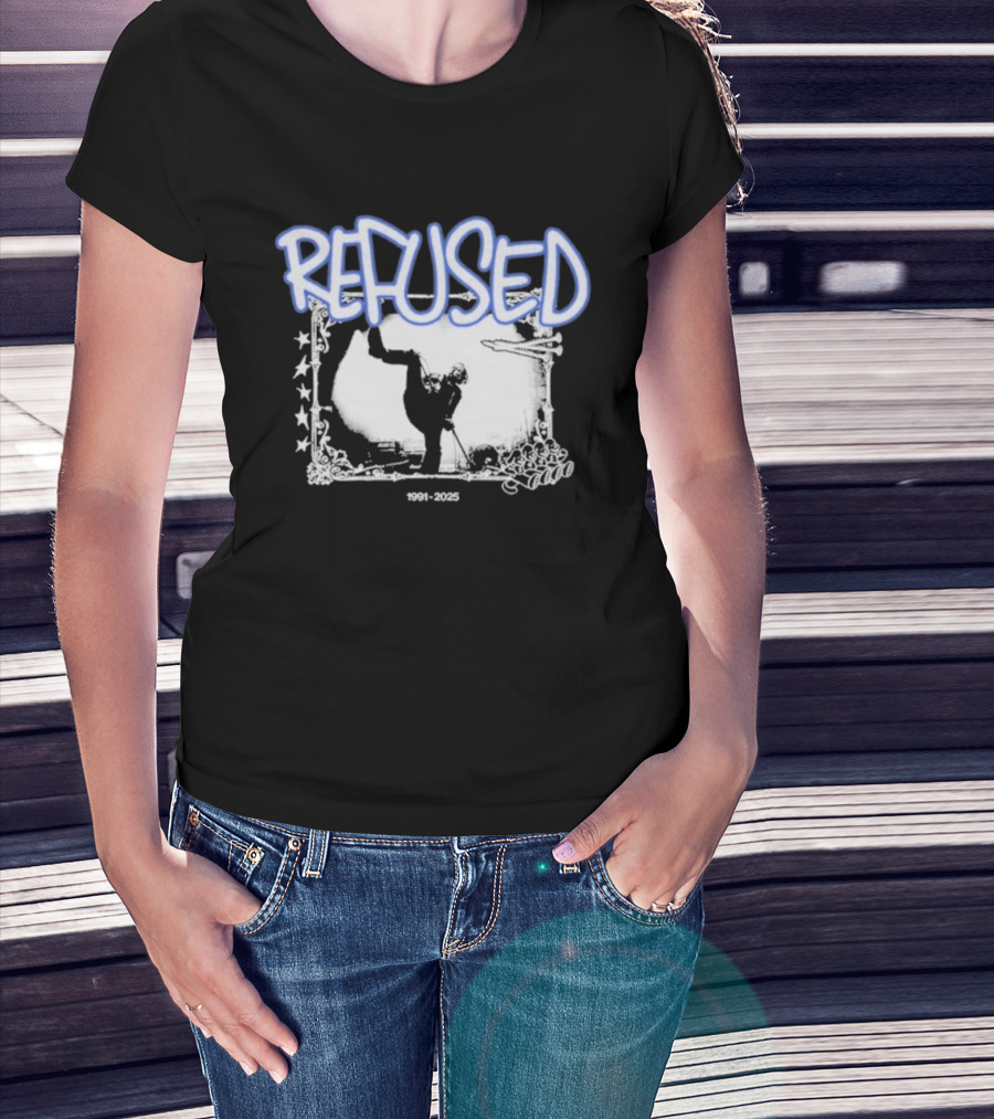 Refused The Final Show 1991 2025 Graffiti Style With Kickboxing Silhouette And Stars T-Shirt