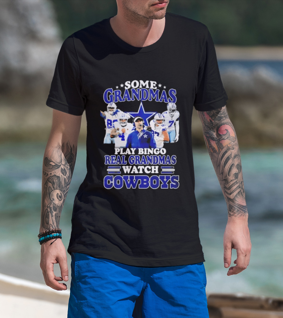 Some Grandmas Play Bingo Real Grandmas Cowboys T-Shirt