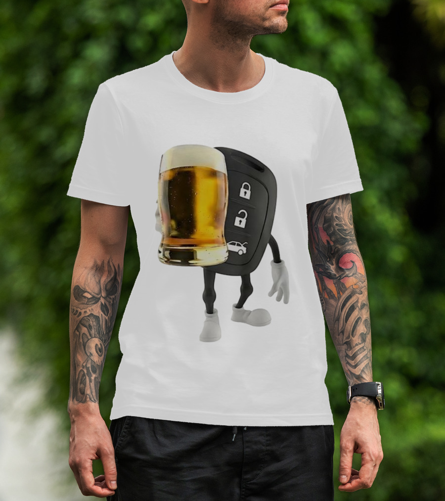 Beer Glass Car Key Locks T-Shirt