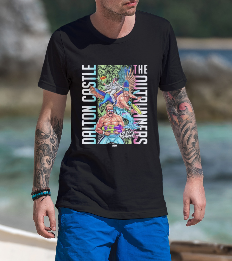 Dalton Castle The Outrunners Pro Wrestling Splash AEW Merch T-Shirt
