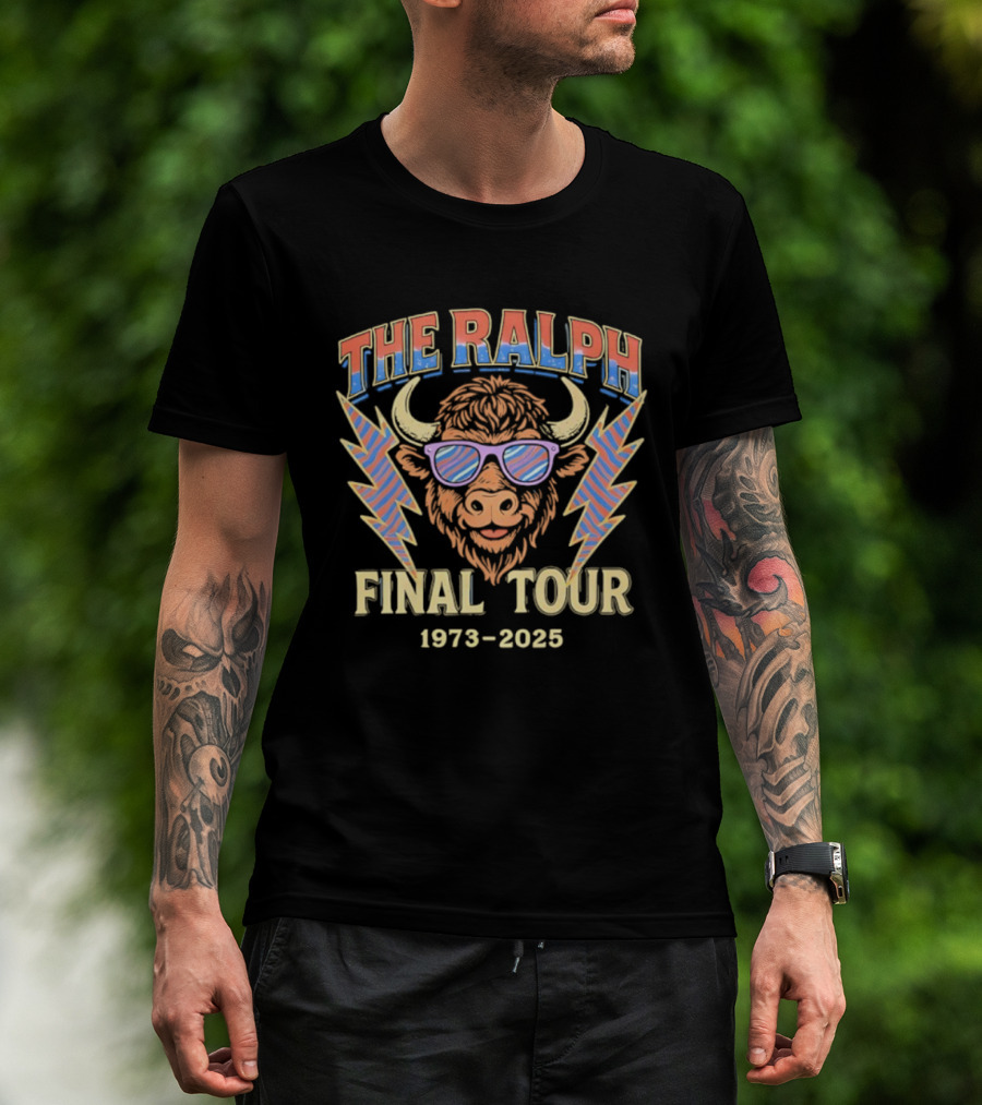 The Ralph Bison Wearing Glasses Lightning Final Tour 1973-2025 T-Shirt