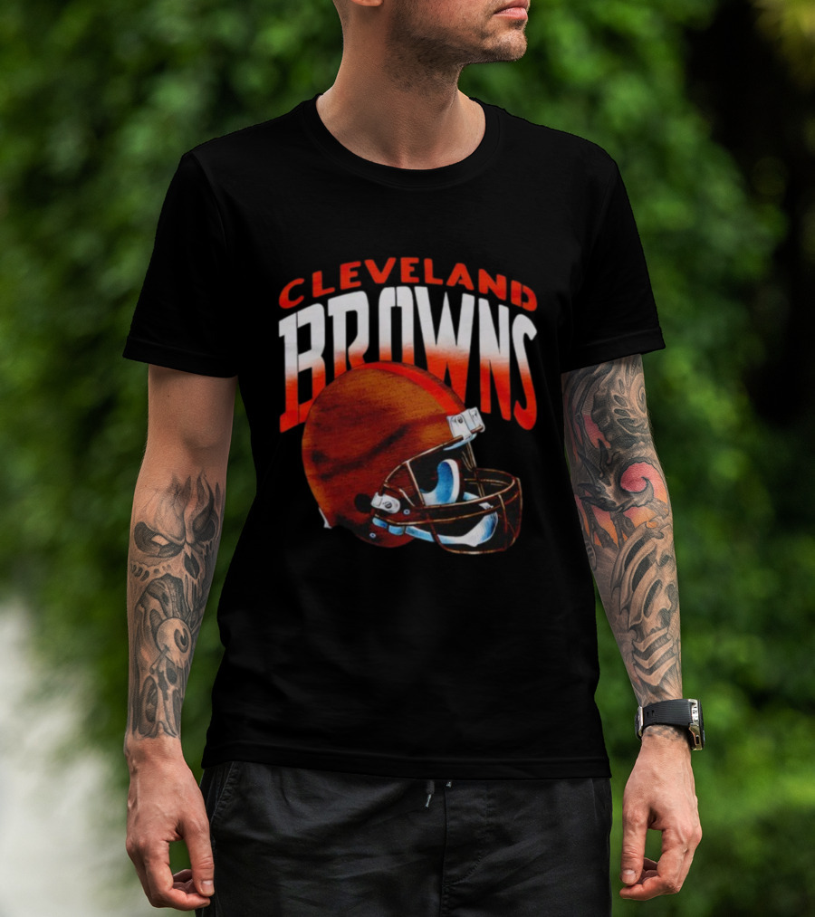 Cleveland Browns Gradient Alt Helmet Browns Football Fan Apparel T-Shirt
