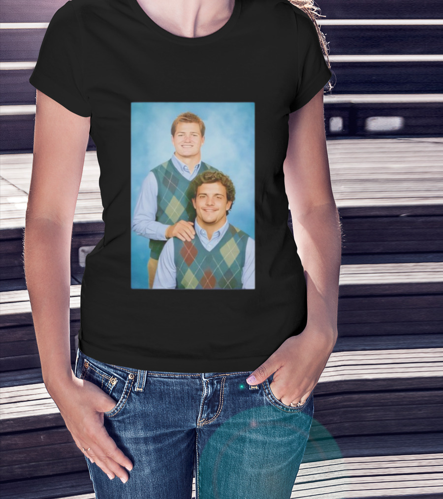 Drake Maye Will Campbell Step Brothers Portrait Parody T-Shirt