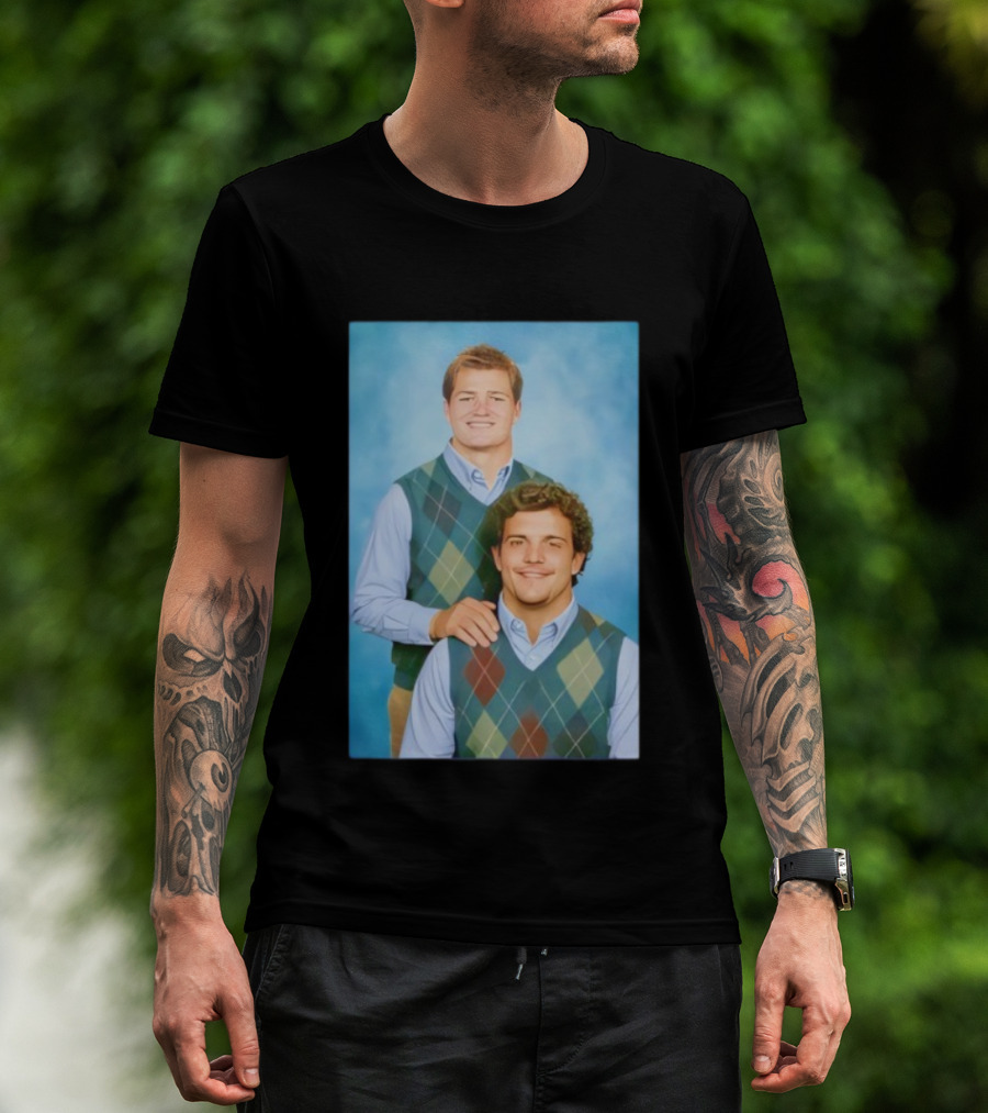 Drake Maye Will Campbell Step Brothers Portrait Parody T-Shirt