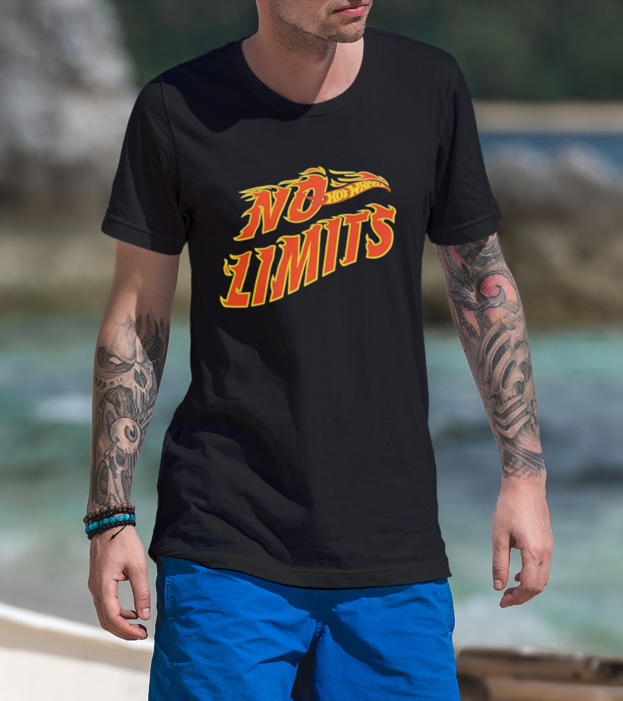 Hot Wheels No Limits Flame Text T-Shirt