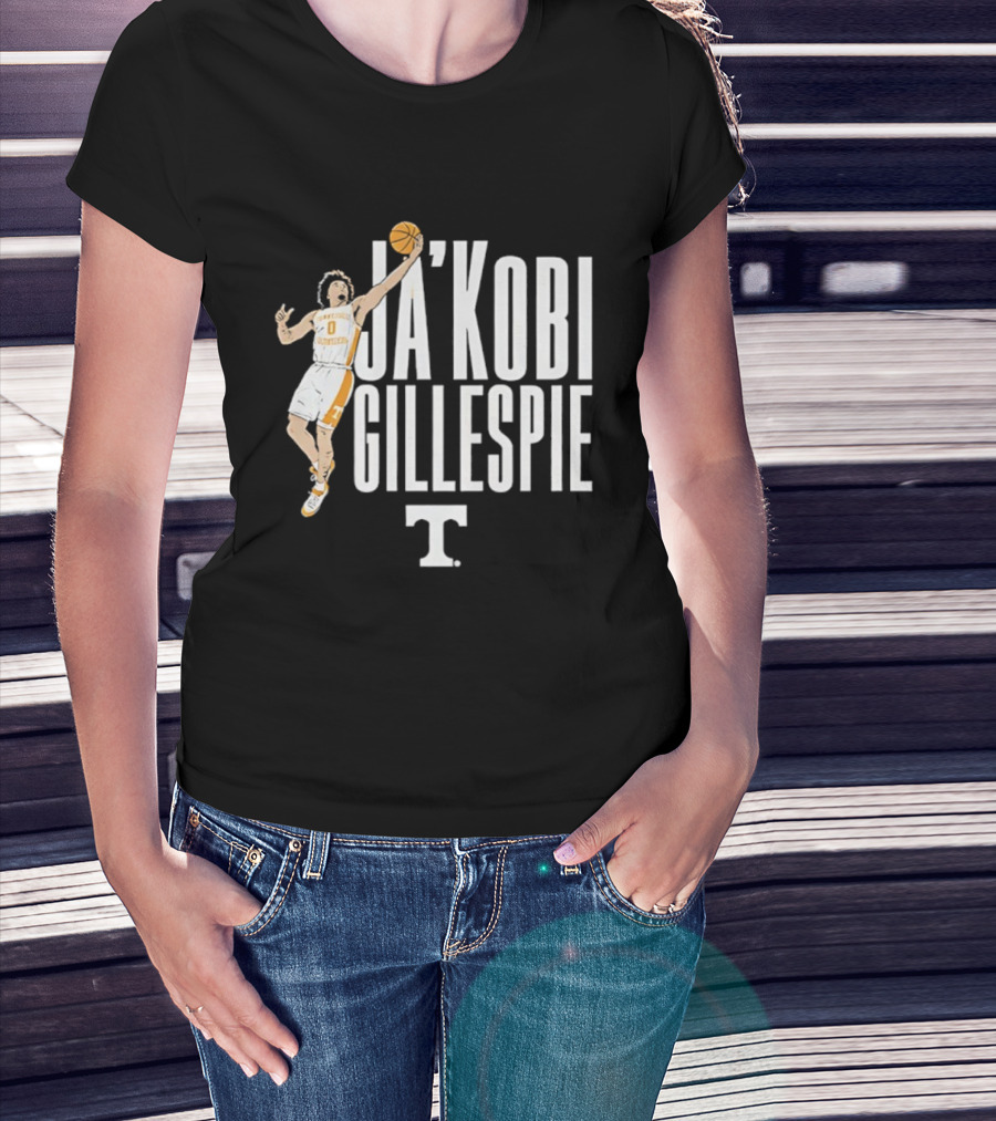 Jakobi Gillespie Tennessee Volunteers Basketball 2025 Player Action Shot T-Shirt
