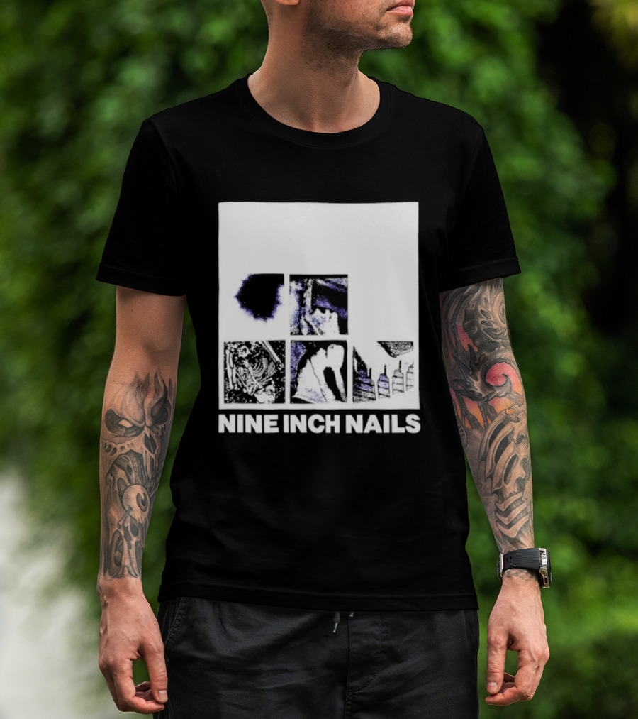 Nine Inch Nails Bad Witch Album Art With Square Panel Imagery T-Shirt