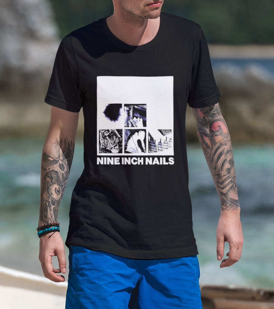 Nine Inch Nails Bad Witch Album Art With Square Panel Imagery T-Shirt