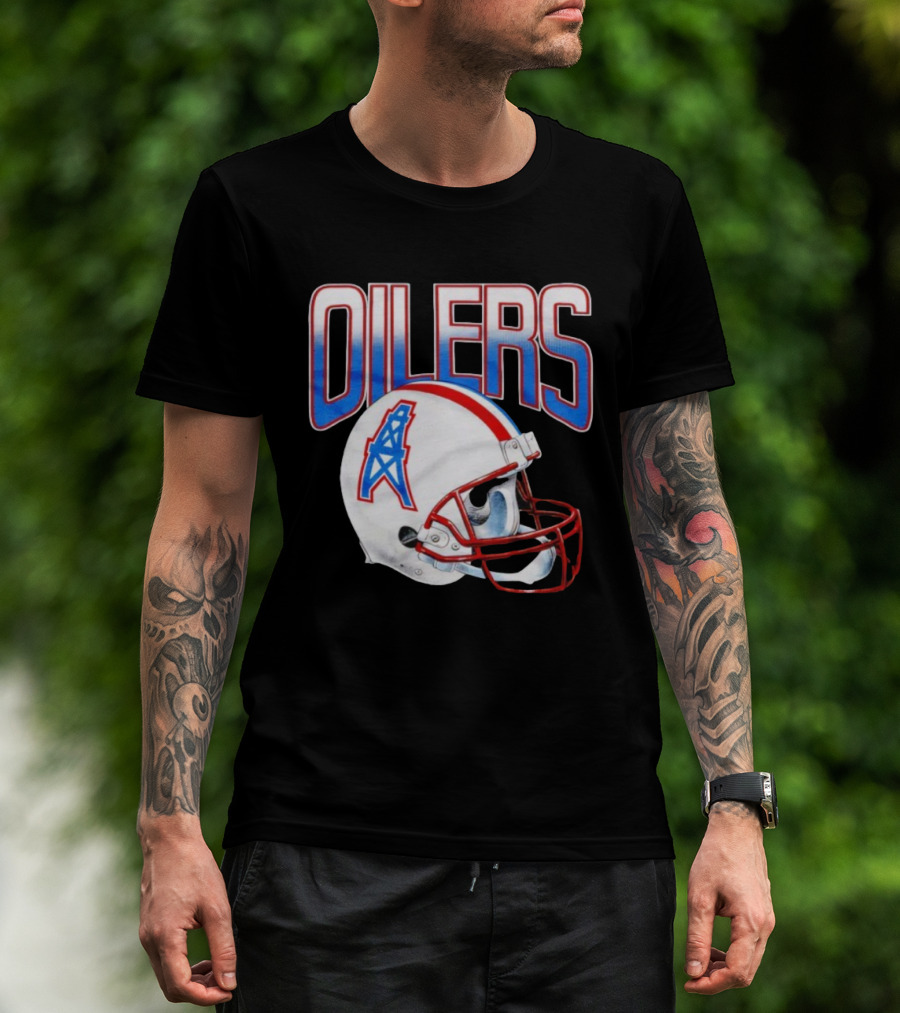Oilers Football Gradient Helmet Classic Logo T-Shirt