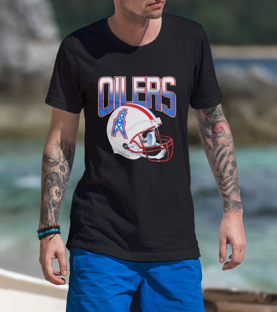 Oilers Football Gradient Helmet Classic Logo T-Shirt
