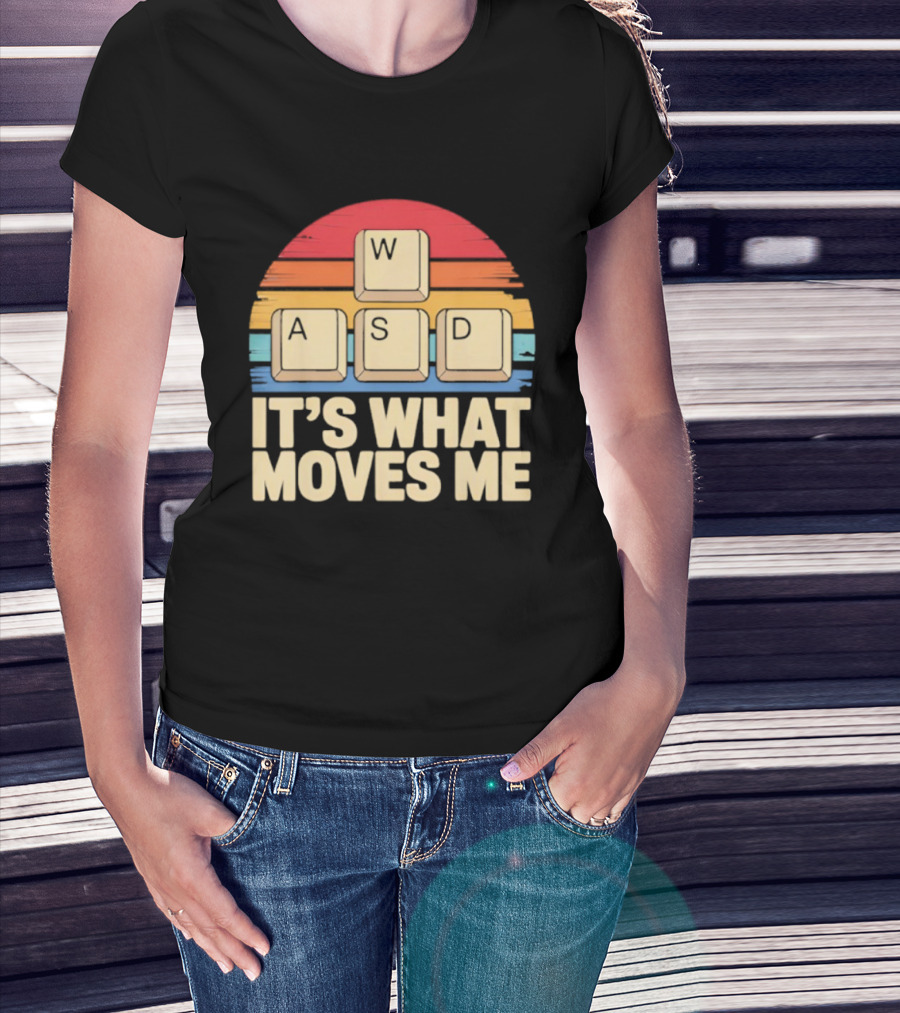 Retro WASD It's What Moves Me Gaming Keys Funny PC Gamer T-Shirt