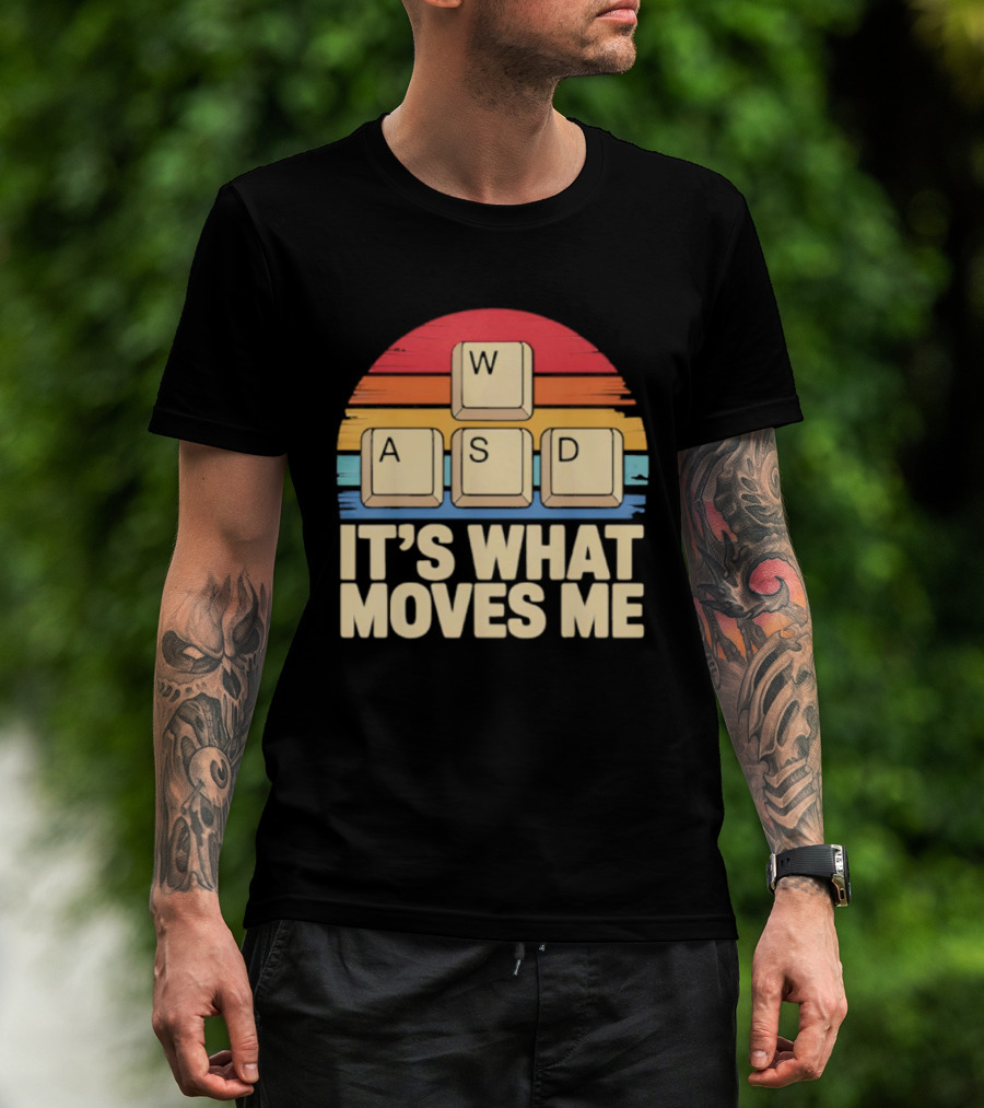 Retro WASD It's What Moves Me Gaming Keys Funny PC Gamer T-Shirt