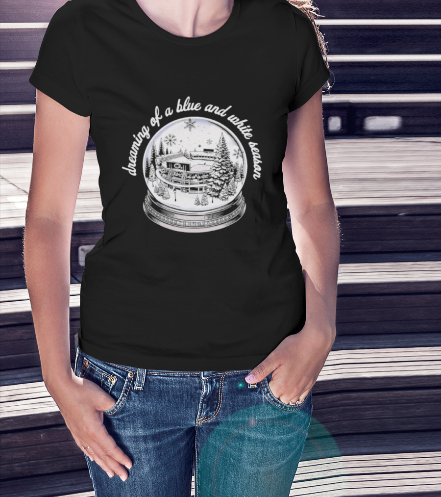 Dreaming Of A Blue And White Penn State Stadium Snow Globe T-Shirt