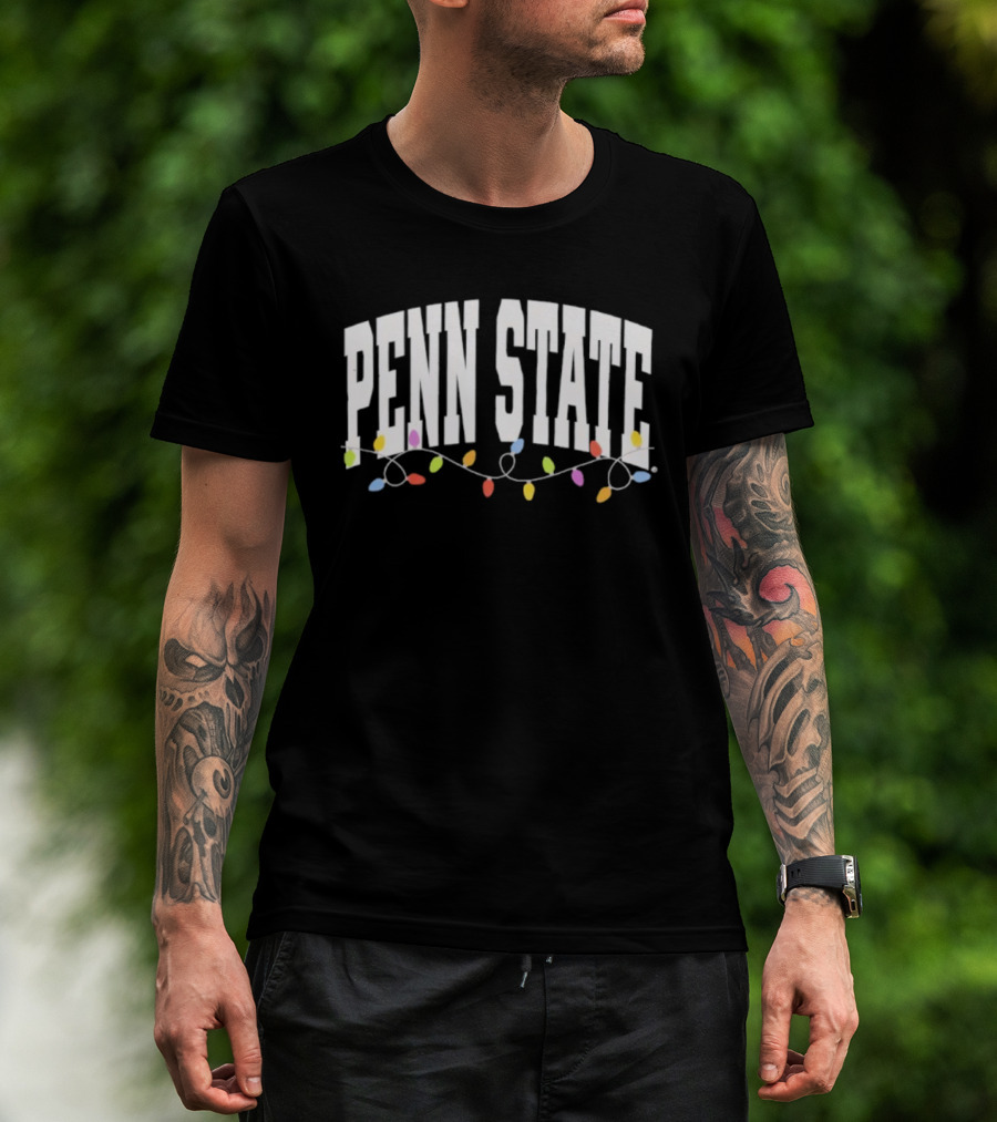 Penn State Holiday String Lights Festive Theme T-Shirt